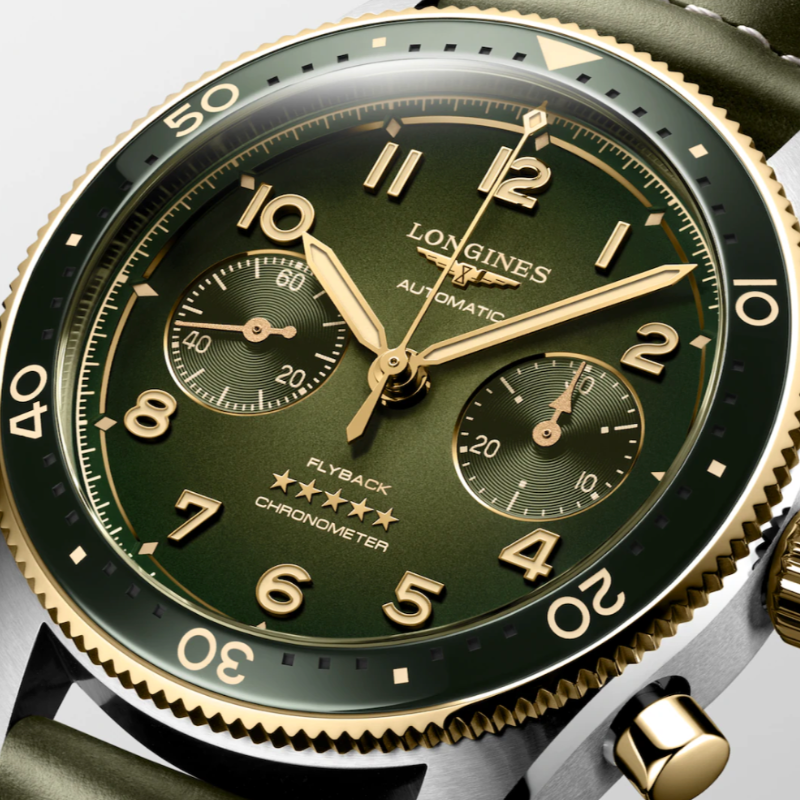 その他 duepecorecontono888 Longines Spirit Flyback Chronograph Green Dial Two-Tone