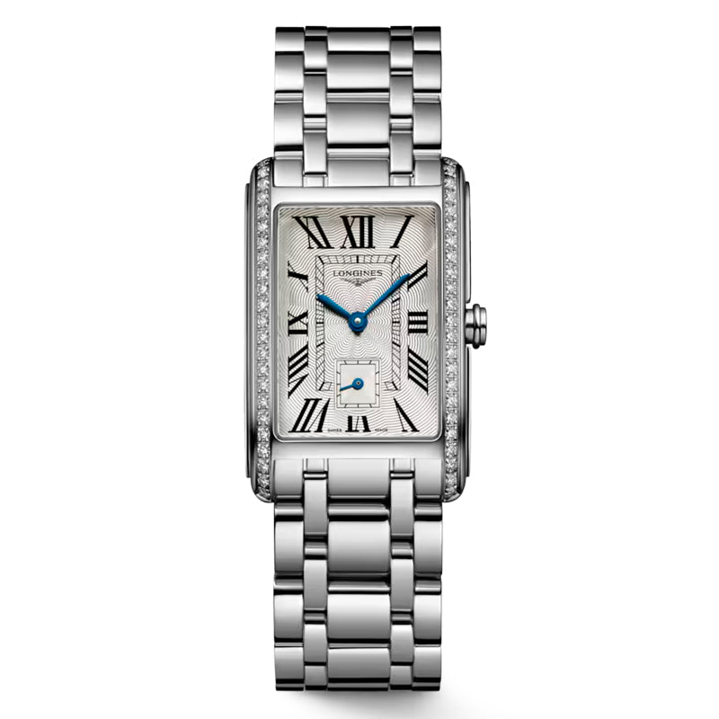 稀少 LONGINES(ロンジン) DolceVita Diamonds Ladies Watch Longines DolceVita Steel Diamond Pink MOP Dial Leather Strap