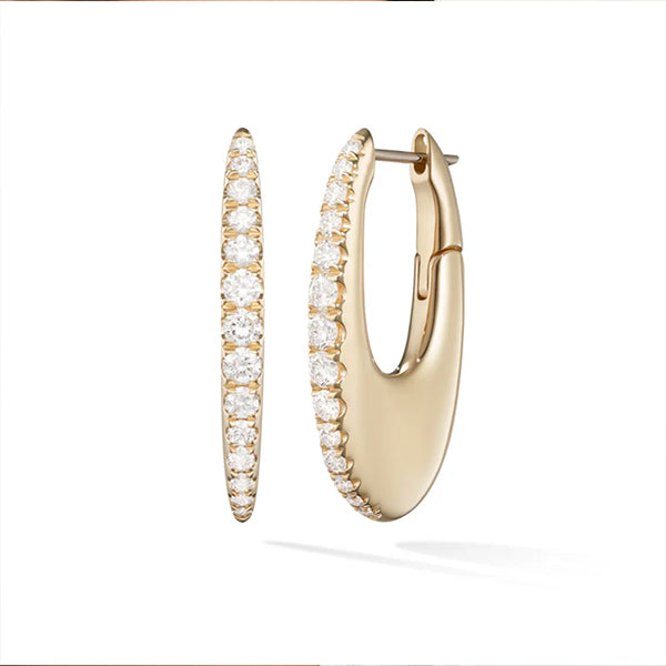 Melissa Kaye 18K Yellow Gold Lulu Hoop Diamond Earrings