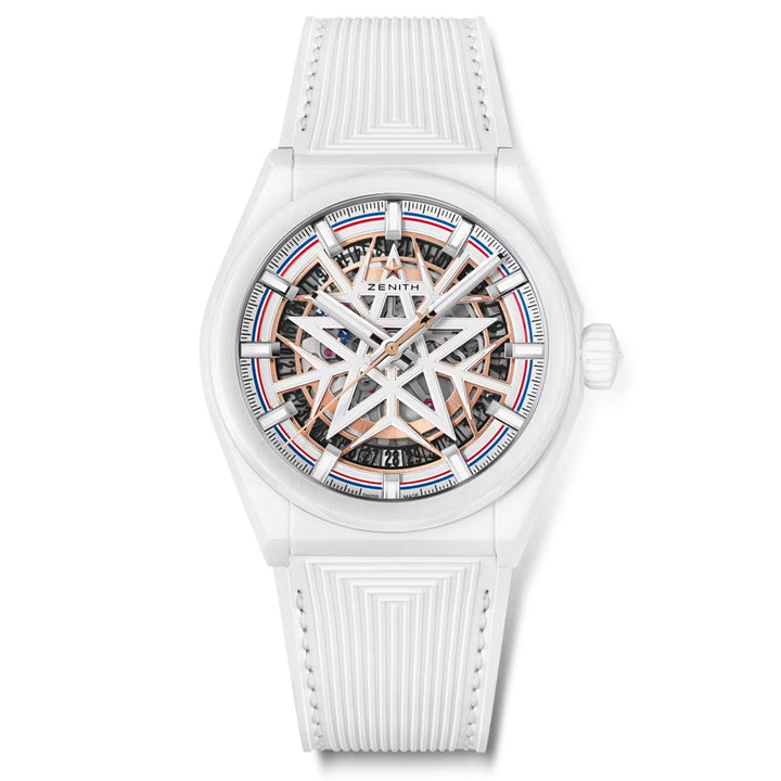 ZENITH Defy Classic Skeleton White Ceramic Mens Automatic 49.9002