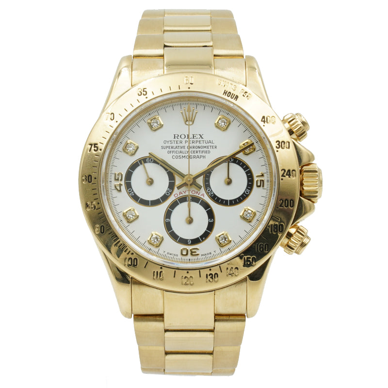 Tag fat Medicinsk nikkel SOLD - Rolex Daytona 18k Yellow Gold 16528 Diamond Dial 40mm – Moyer Fine  Jewelers