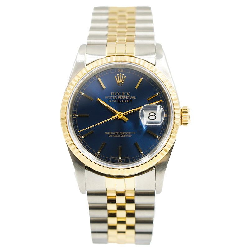 ROLEX, REF. 16233 STAINLESS STEEL AND 18K YELLOW GOLD 'OYSTER PERPETUAL  DATEJUST' WRISTWATCH, CIRCA 1990