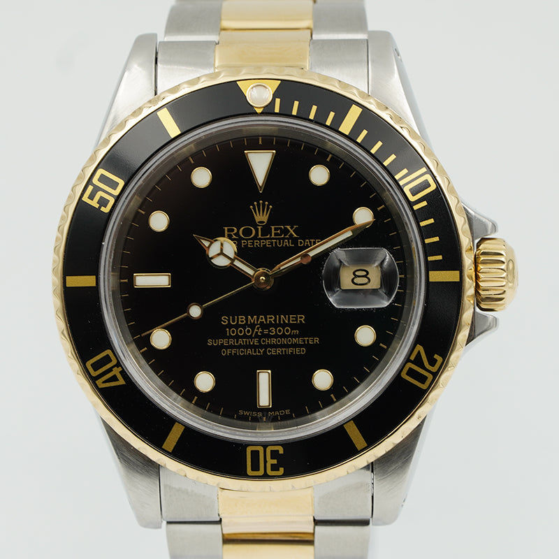 Rolex Submariner Black Dial Stainless Steel And 18K Yellow Gold