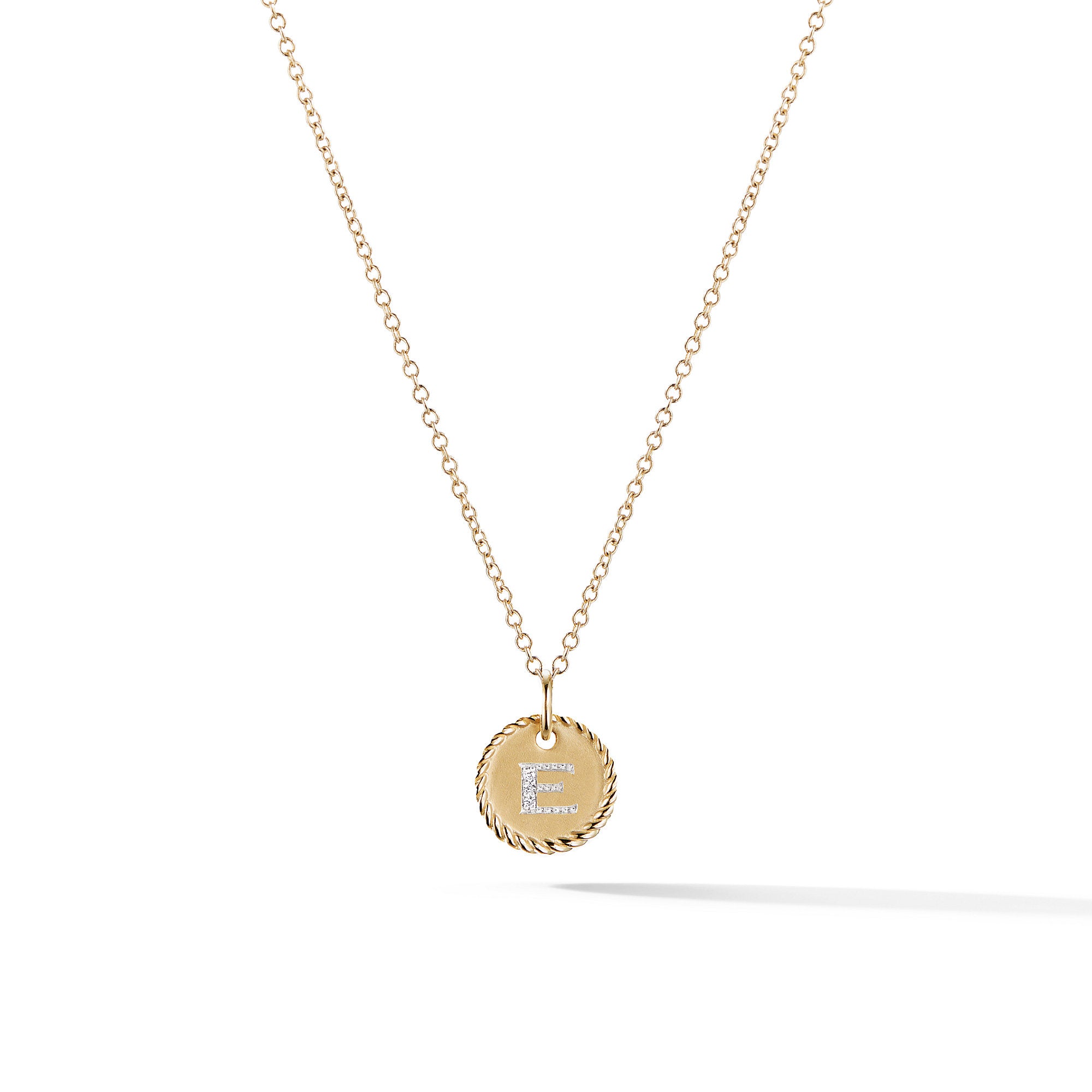 David Yurman Initial Charm Necklace with Diamonds A