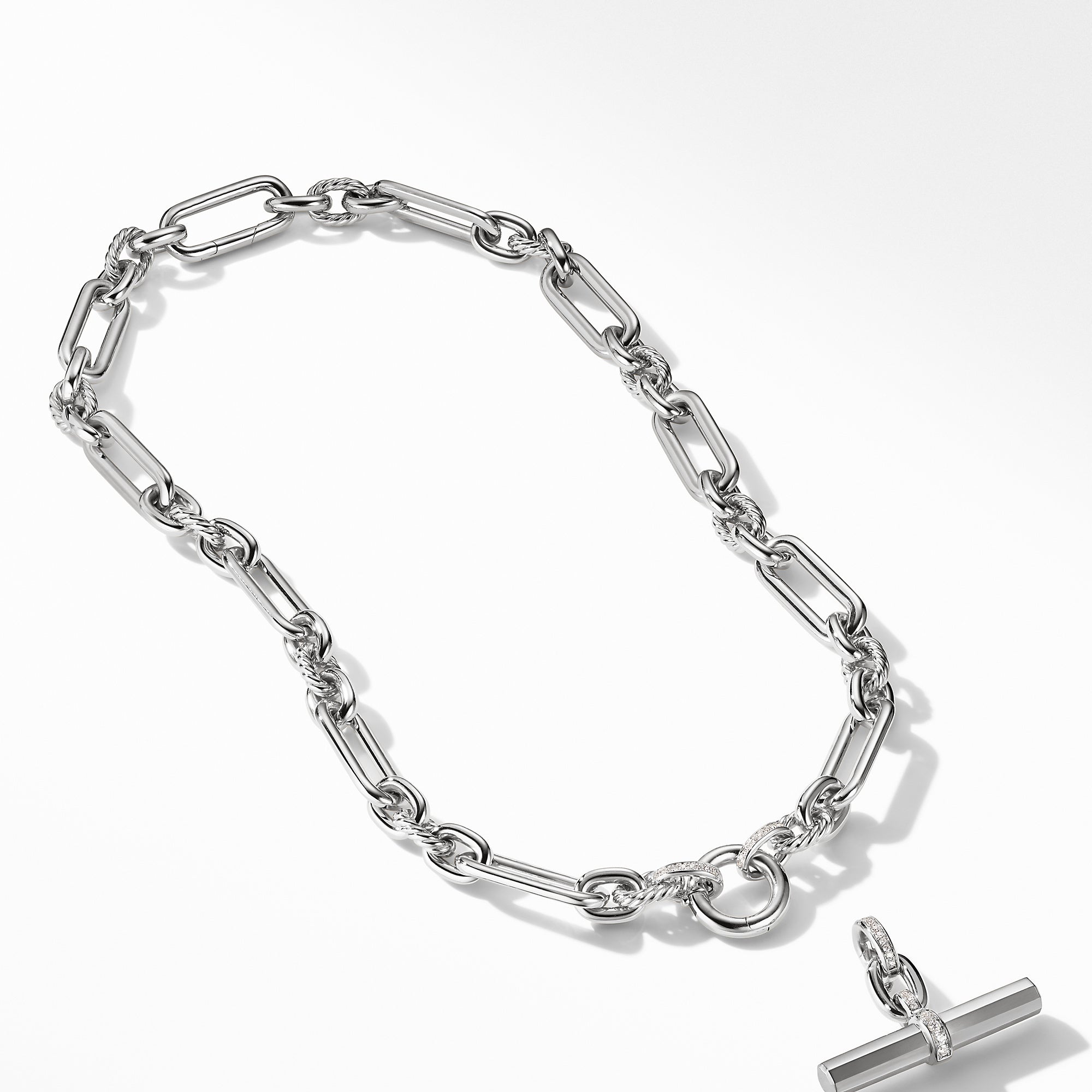 【David Yurman】 Stainless steelチェーンネックレス David Yurman Men's Darkened Steel Chain
