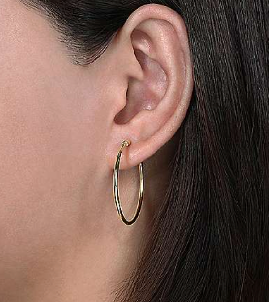 Hoop Earrings 14K Yellow Gold 30mm