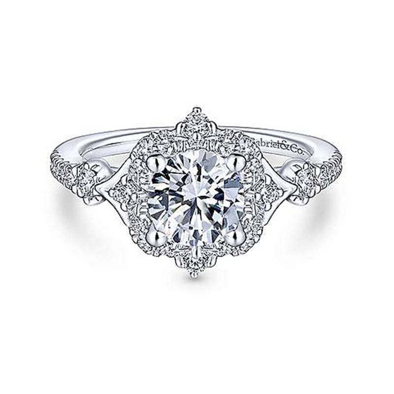 Gabriel Co. 14k White Gold 0.35ct Diamond Unique Vintage