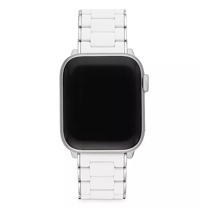 Michele White and Stainless Silicone-Wrapped Bracelet Apple Watch Band –  Moyer Fine Jewelers