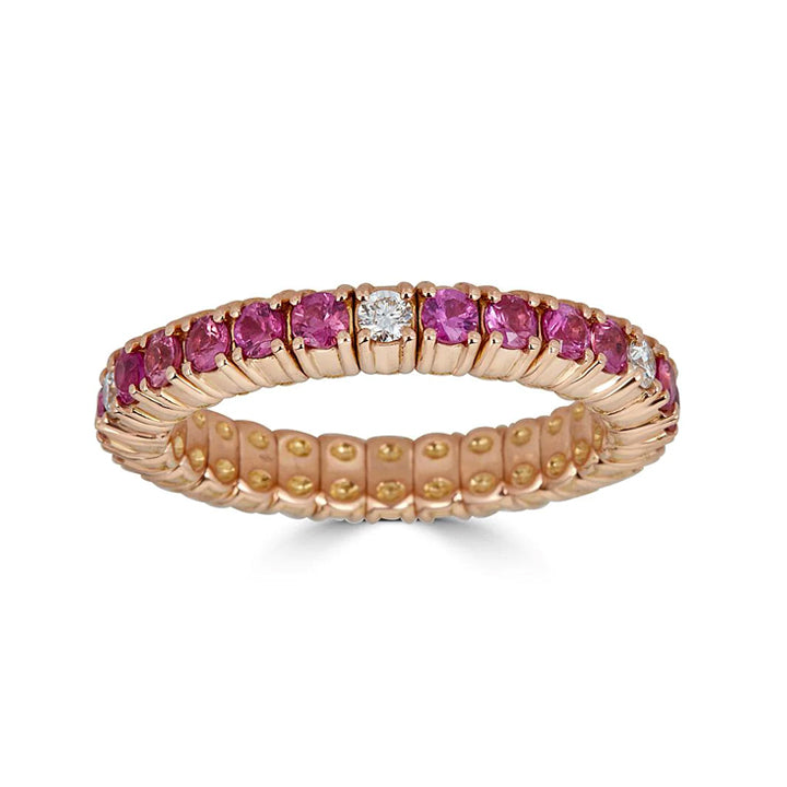 【VINTAGE HOLLYWOOD】Swell Flow Pinky Ring_VH2536RI003M Handcrafted Pink Sapphire & Sterling Silver Cocktail Ring