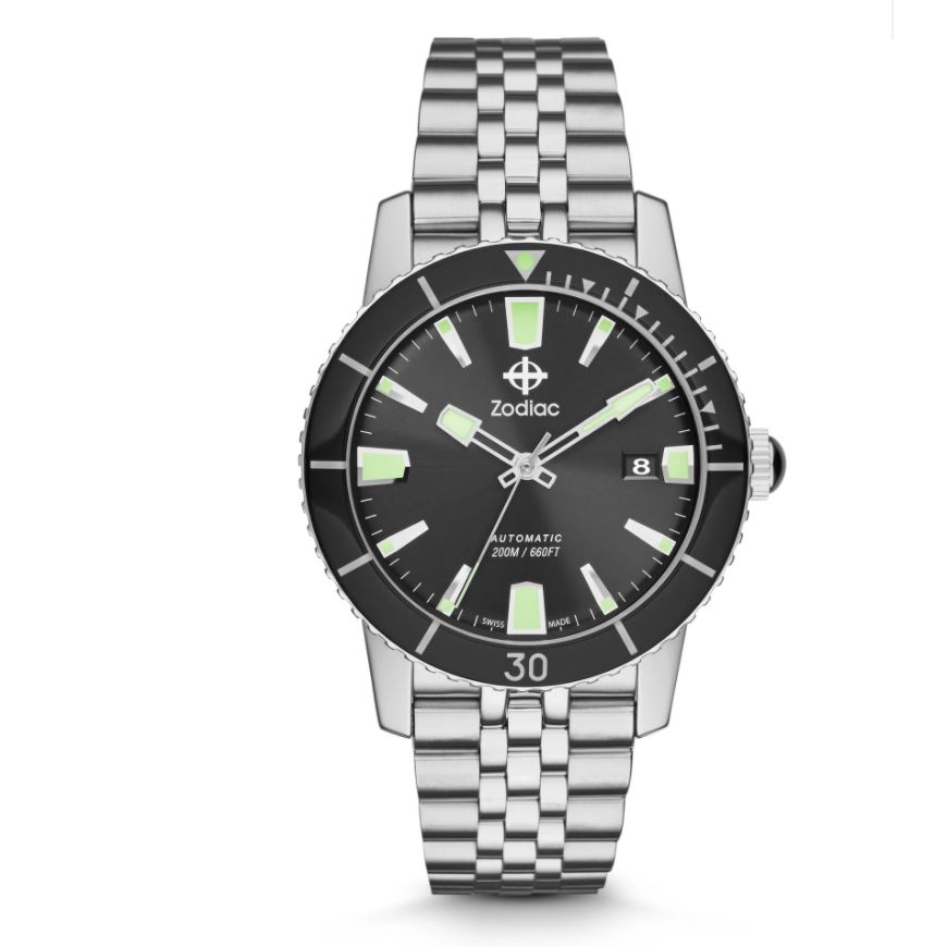 Zodiac Super Sea Wolf 53 Compression Automatic Stainless Steel Watch ZO9250