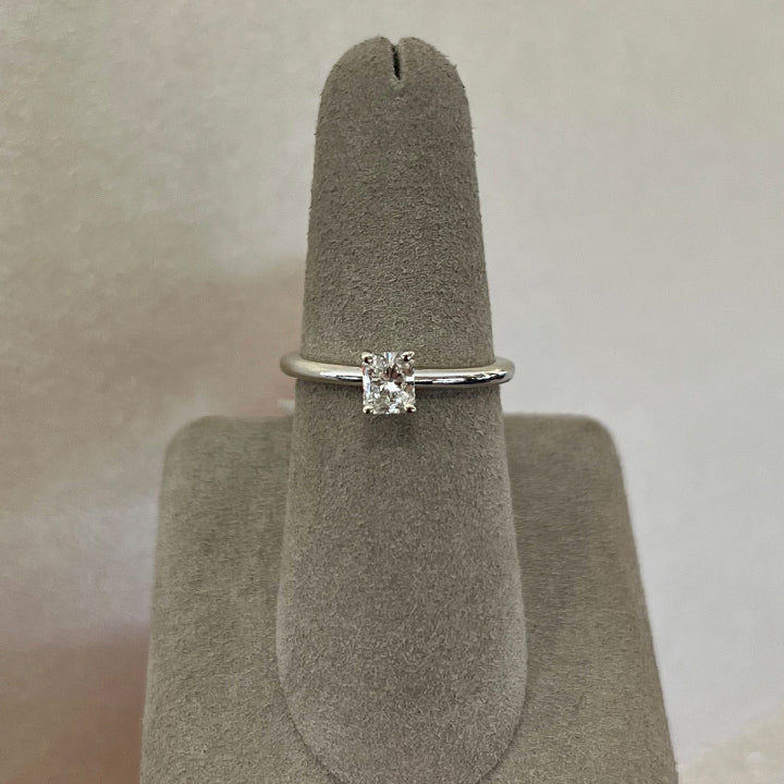 Moyer Collection 14K White Gold 0.52ct Radiant Cut Solitaire Complete Engagement Ring - 011185