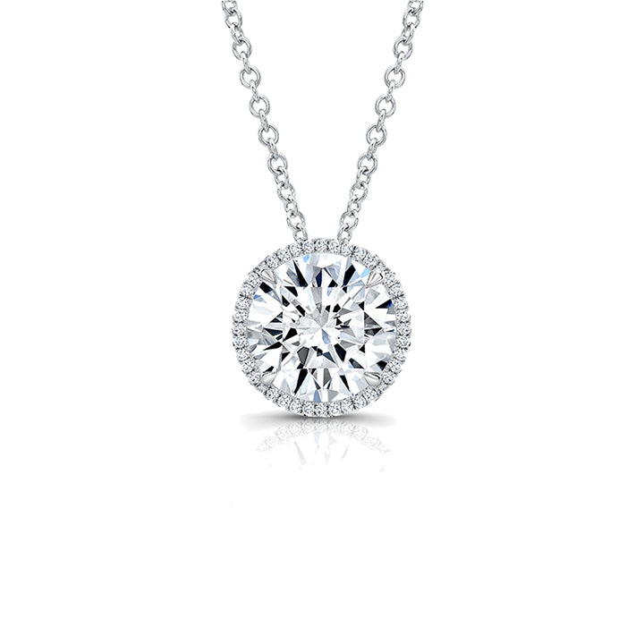 Moyer Collection 18K White Gold 1.80ct Diamond Halo Pendant Necklace - 118765