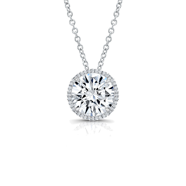 Moyer Collection 18K White Gold 2.24ct Diamond Halo Pendant Necklace - 118854