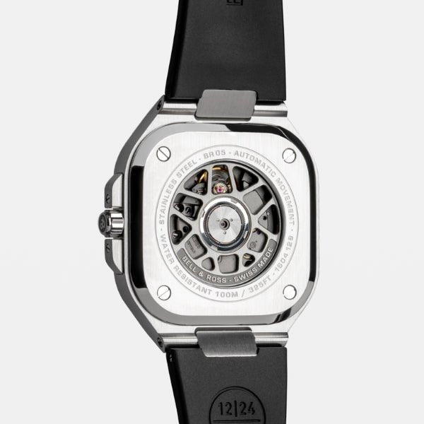 Bell & Ross BR-05 GMT Black Steel on Rubber - BR05G-BL-ST/SRB