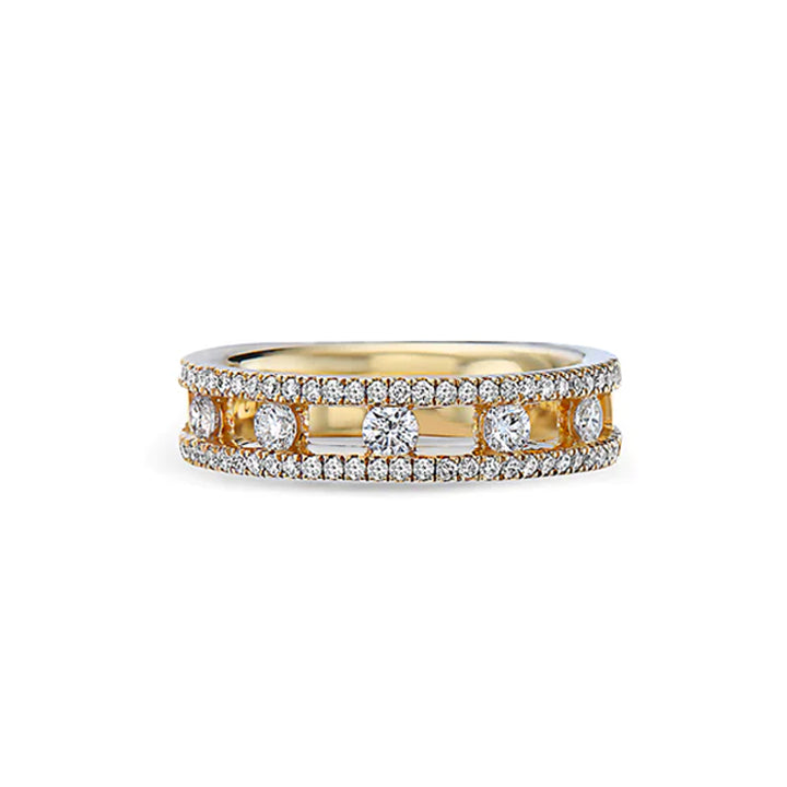 Charles Krypell 18K Yellow Gold Diamond Single Row Ring- 3-9401-YD