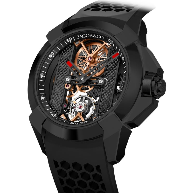 Jacob & Co. Epic X Bridges Black Steel Skeleton Dial - EX120.11.AB.AB.ABRUA