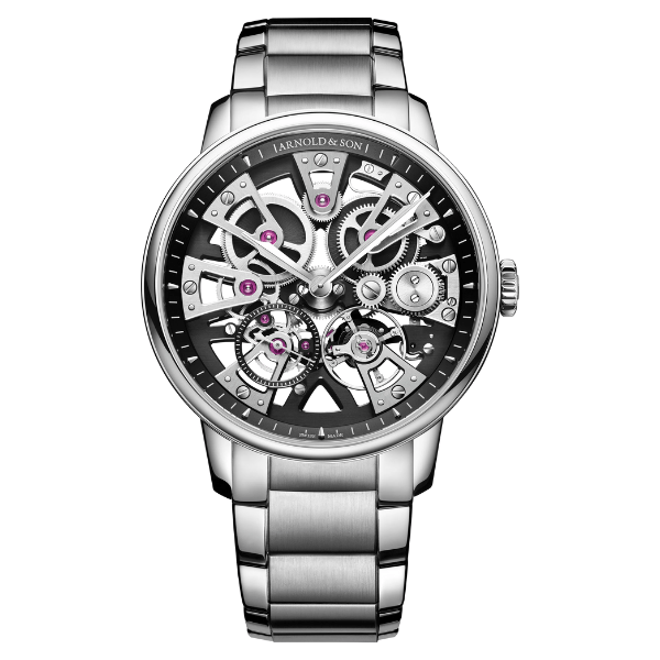 Arnold & Son Chronometry Nebula 40 Steel Black Dial Bracelet - 1NEGS.B01A.S135D