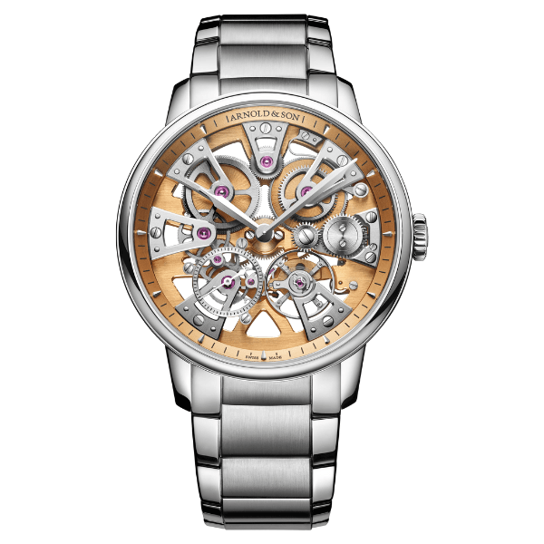 Arnold & Son Chronometry Nebula 40 Steel Gold Dial Bracelet - 1NEGS.H01A.S135D