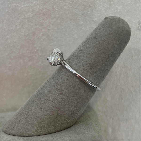 Moyer Collection 14K White Gold 1.21ct Cushion Cut Solitaire Complete Engagement Ring - 011278