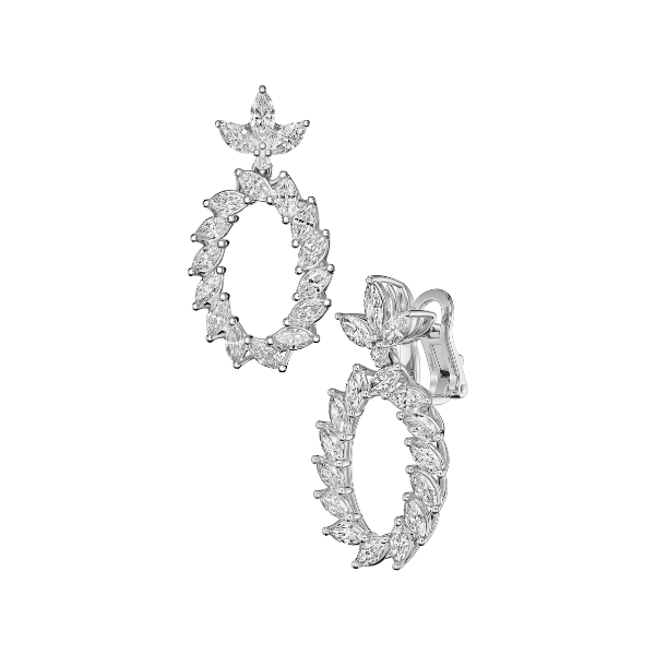 Chopard 18K White Gold L'Heure du Diamant Marquise Earrings - 84A062-1001