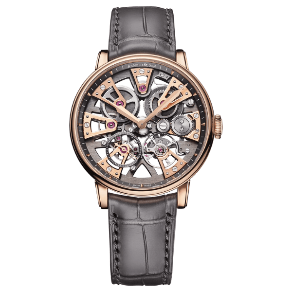Arnold & Son Chronometry Nebula 38 Red Gold Leather Strap - 1NEBR.A03A.C181A