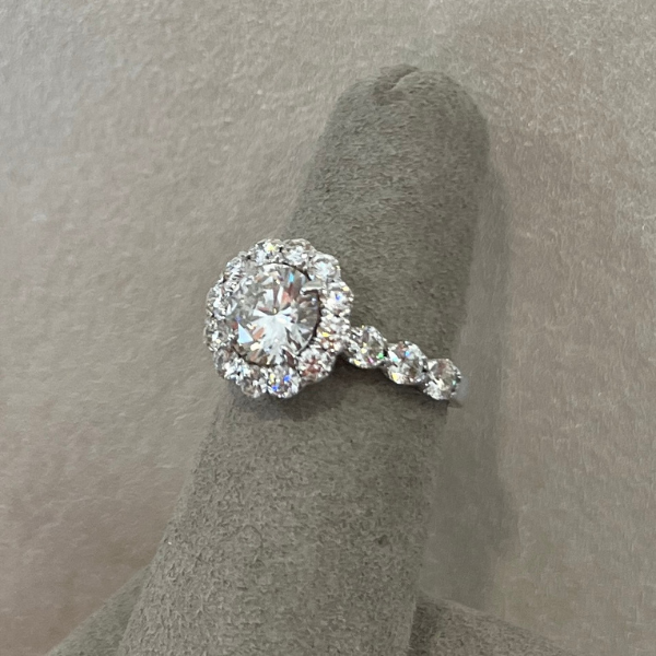 Moyer Collection 18K White Gold 1.51ct Round Brilliant Cut Complete Engagement Ring - 445119
