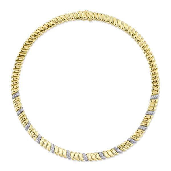 14K Gold 1.77ctw Diamond Bold Gold Collar Necklace - SC22009396RD