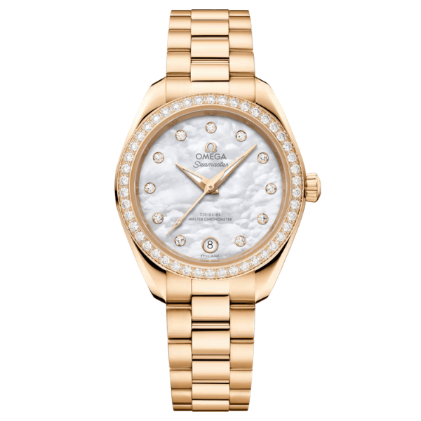 Omega Seamaster Aqua Terra 30mm White Dial Moonshine Gold -  220.55.30.20.55.001