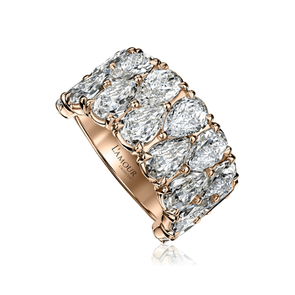 Christopher Designs 18K Rose Gold 3.63ctw L'Amour Crisscut Diamond Anniversary Band - L639B/V13689