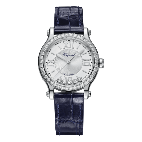 Chopard Happy Sport Stainless Steel 33mm Diamond Bezel Ladies Watch - 278608-3003