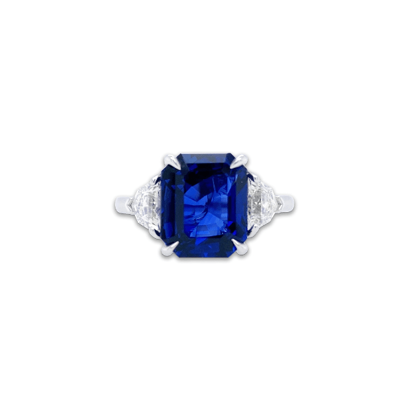 Bayco Platinum 4.49ct Royal Blue Ceylon Sapphire Ring - AMG3269R