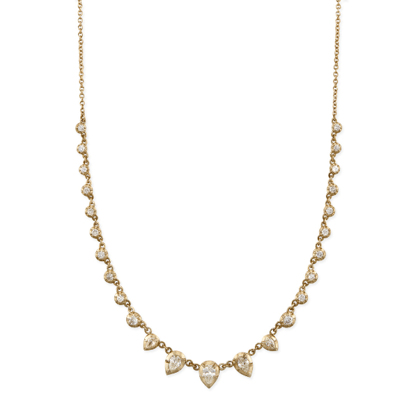 Jacquie Aiche 14K Yellow Gold Sophia Round & Teardrop Diamond Necklace - 2506002