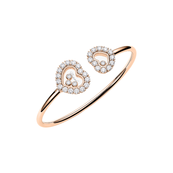Chopard 18k Rose Gold Happy Diamonds Bangle Bracelet - 85A615-5000