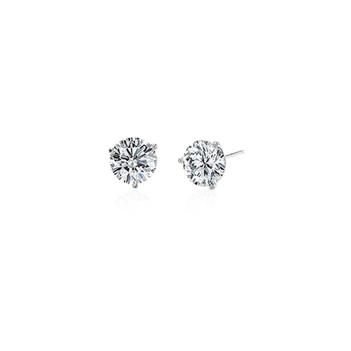 14K White Gold 3.07ctw Diamond Stud Earrings- 102390