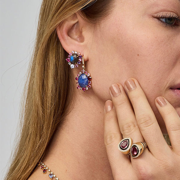 Eden Presley 14k Yellow Gold Tanzanite Mixed Pink Earrings - 2321298E