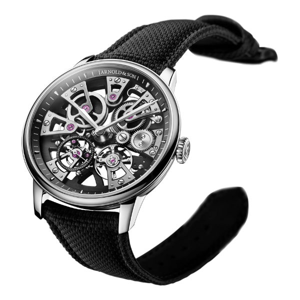 Arnold & Son Chronometry Nebula 40 Steel Black Dial Rubber Strap - 1NEGS.B02A.K003S