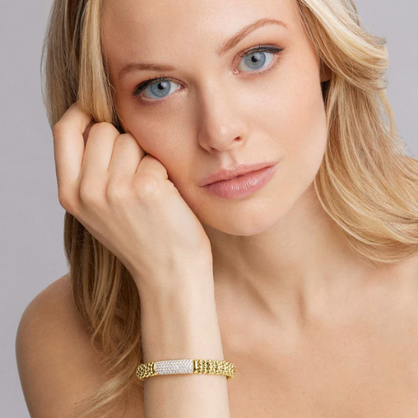 Lagos 18K Gold Diamond 9mm Bracelet - 05-10330-DDM