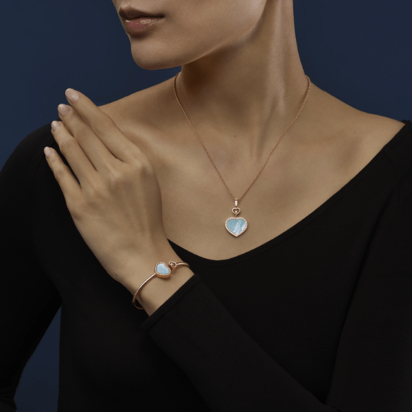 Chopard 18k Rose Gold Turquoise Mother-of-Pearl Pendant - 79A074-5340