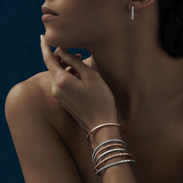 Chopard 18k Rose Gold Ice Cube Bangle Bracelet - 857702-5009