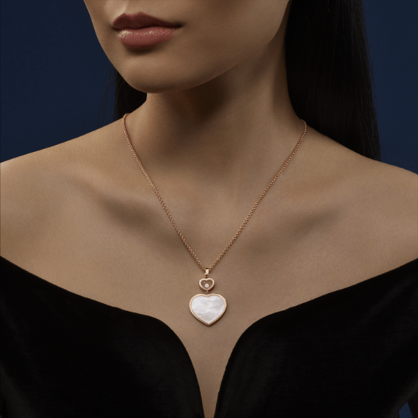 Chopard 18k Rose Gold Happy Hearts Mother of Pearl Pendant - 79A075-5301