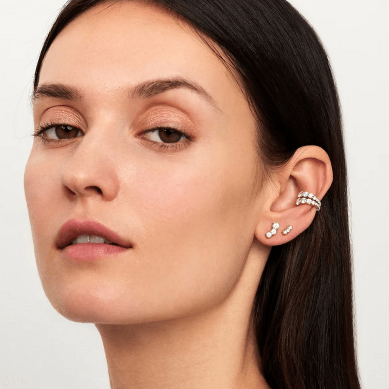Melissa Kaye 18K Gold Aria Triplet Stud Mini- E1714A