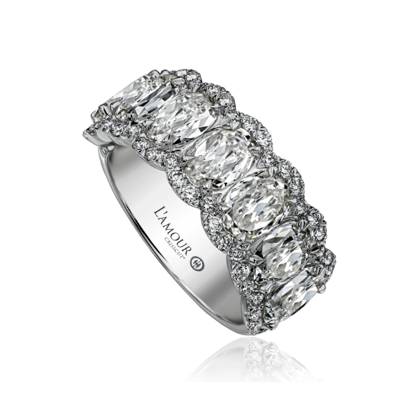 Christopher Designs 18K White Gold 2.84ctw L'Amour Crisscut Diamond Anniversary Band-L369-7-300
