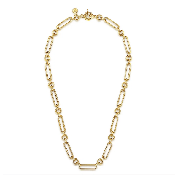 Gabriel & Co. 14K Yellow Gold Hollow Tube Link Chain Necklace - NK7978Y4JJJ