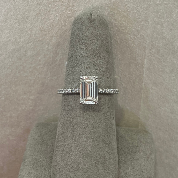 Moyer Collection 14K White Gold Emerald Complete Engagement Ring - 020576