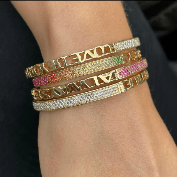 Eden Presley 14k Yellow Gold Ombre Half & Half Bangle