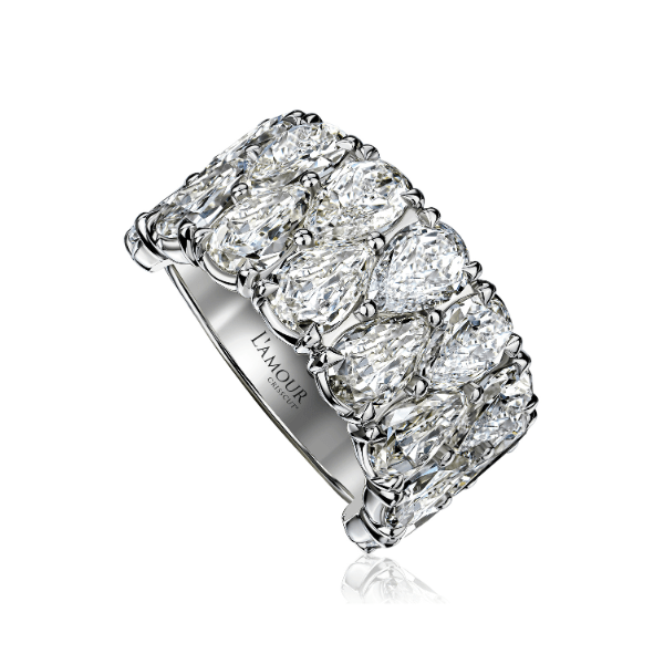 Christopher Designs 18K White Gold 3.63ctw L'Amour Crisscut Diamond Anniversary Band - L639B/V13689