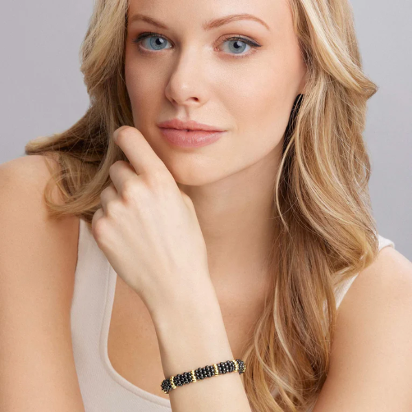 Lagos 18K Gold Station 9mm Ceramic Beaded Bracelet - 05-10276-CBM