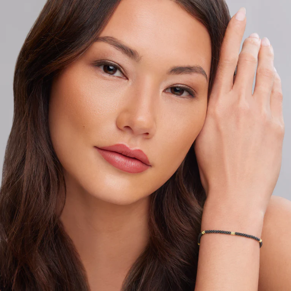 Lagos Five Gold Station Thin Black Ceramic Bracelet - 05-10290-CBM