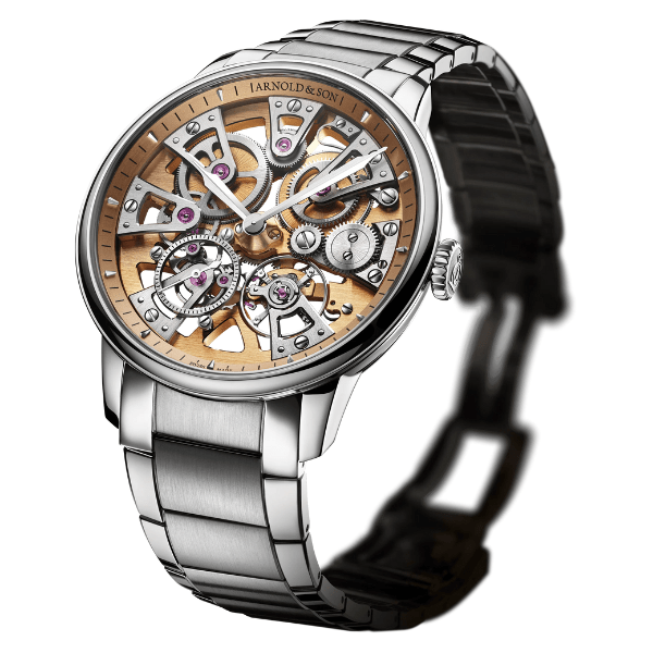 Arnold & Son Chronometry Nebula 40 Steel Gold Dial Bracelet - 1NEGS.H01A.S135D