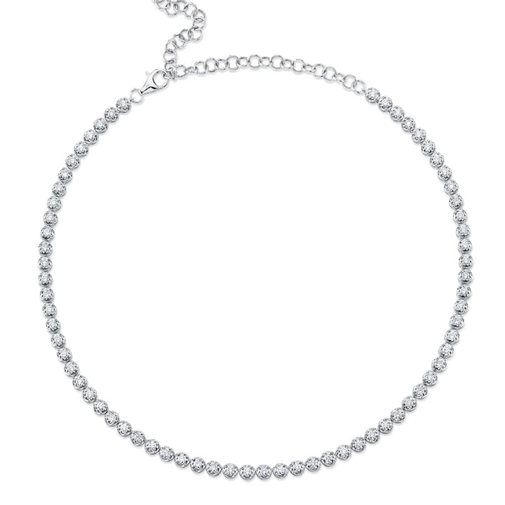 14k Yellow Gold 3.92ctw Diamond Tennis Necklace- MFJ392YG
